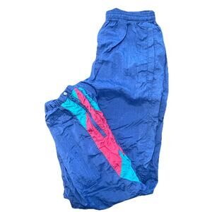 VTG 80s 90s Lined Windbreaker Pants Size L‎ Purple Pink Nylon Joggers Skater